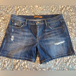 Joe's Women Blue Denim Distressed
5 Pocket Mid-rise Samara Short, Size 30